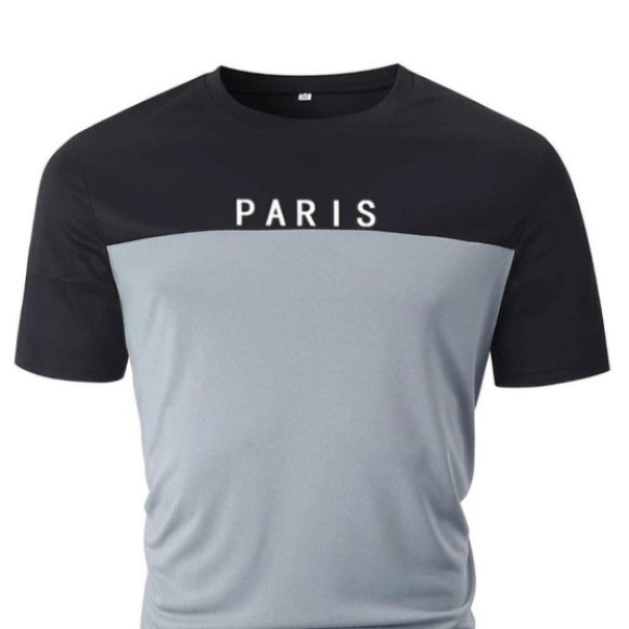. Other - Gray Men's Casual Two Tone Paris Graphic Tee